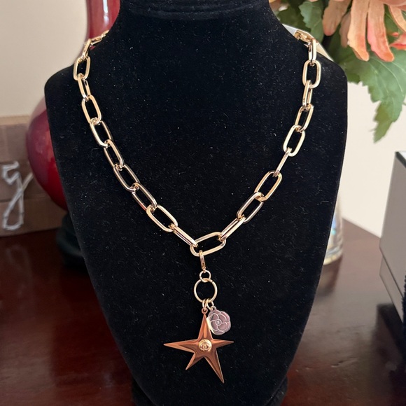 New CHANEL Limited Edition Camellia OR Star Charm on Clover 16” paperclip chain - Picture 10 of 12